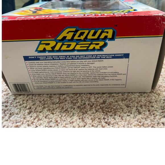 Vintage Jet Ski;  AQUA RIDER w/ Remote; Original Box from K.B. Toys, Teal; 80's - Picture 8 of 15